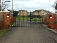 wide black gates