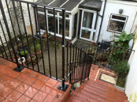 metal railings on staircase